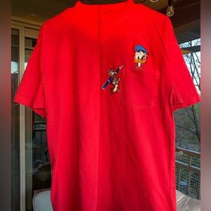 Vintage DONALD DUCK Disney Store 90s embroidered pocket T-shirt L Walt Disney